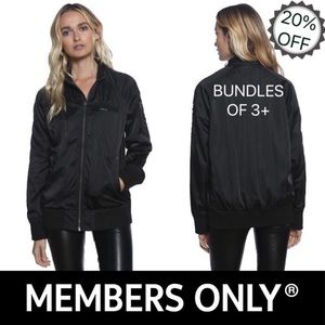 Members Only | Black Bomber Boyfriend Jacket | XL